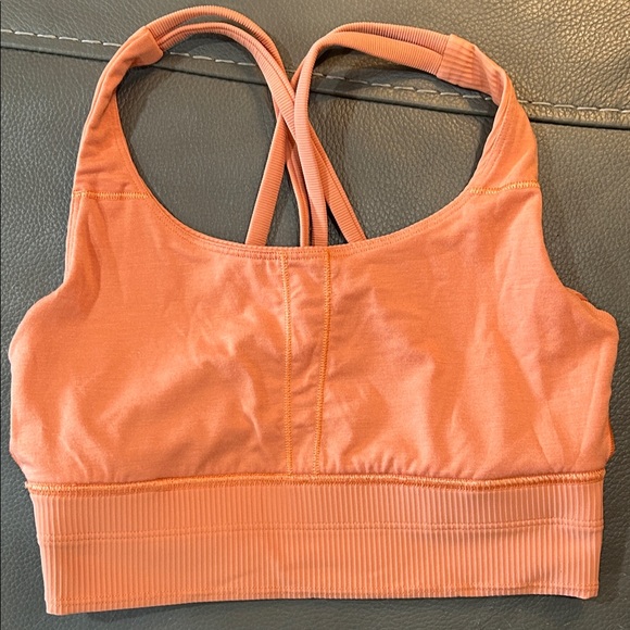 Lululemon Energy Longline Ribbed Bra Peach. Size 6 - Picture 6 of 6